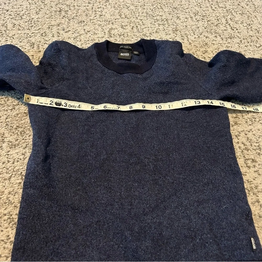 BOSS Hugo Boss Blue & Black Maurillo Regular-Fit Sweater Size Medium Kids